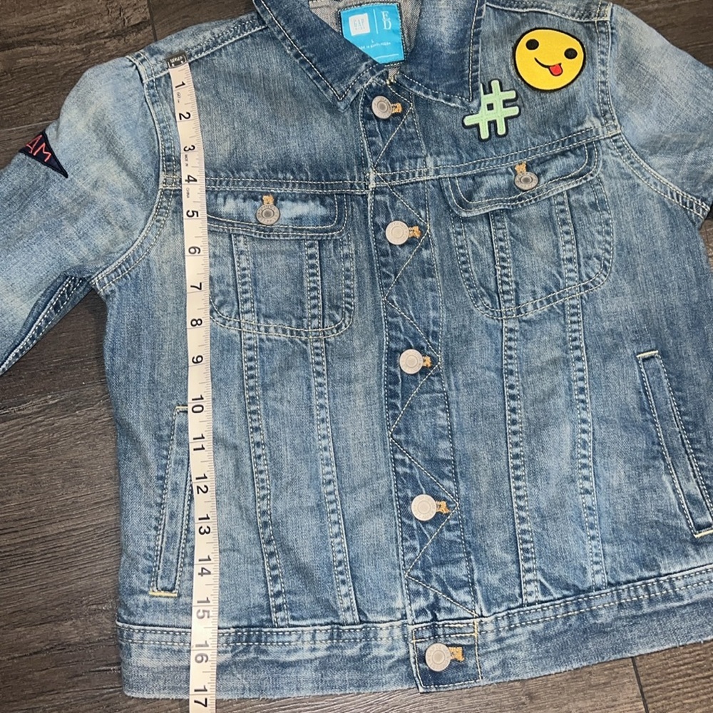 Gap Kids x Ellen Degeneres Denim Jacket w/Patches Size Large Medium Wash - Picture 8 of 11